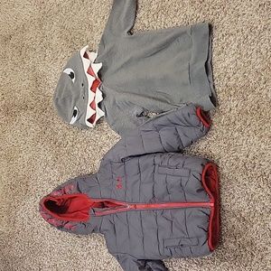 Under Armour Winter Coat and Shark Hoodie Bundle size 4T